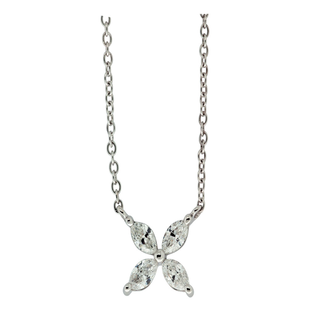 Diamond Flower Necklace Front