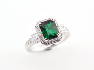 Emerald diamond ring