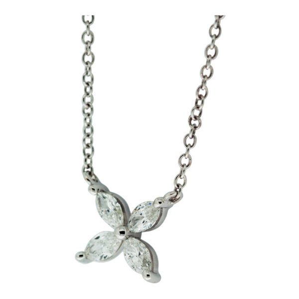 Diamond Flower Necklace side
