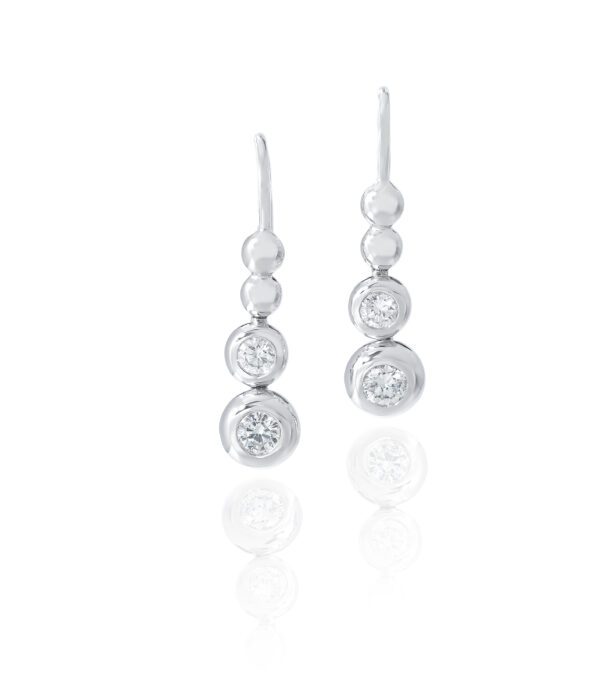4 circle bezel set diamond earrings