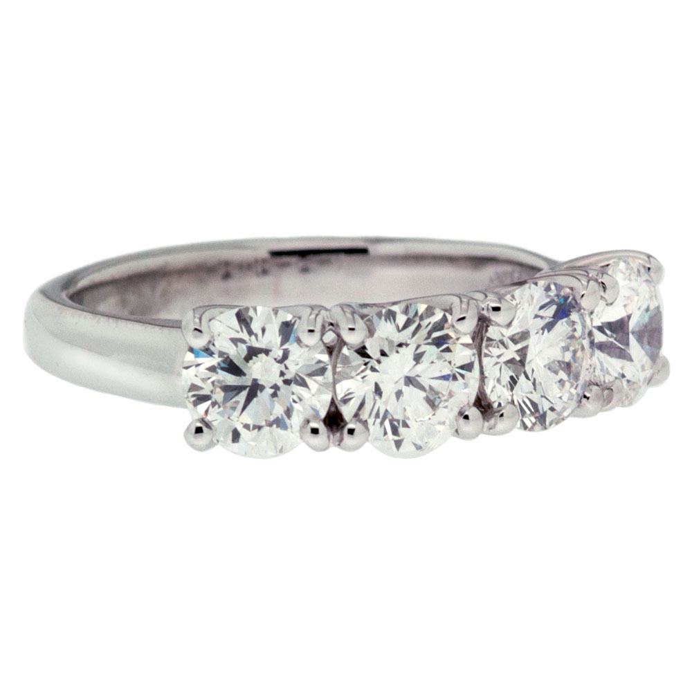 four stone engagement ring side