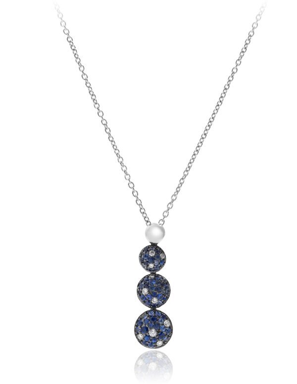 4 circle diamond and sapphire necklaces