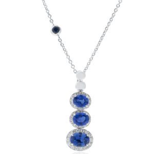 OVAL SAPPHIRE AND DIAMOND NECKLACE