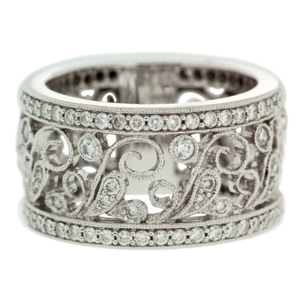 Wide filigree ring, front