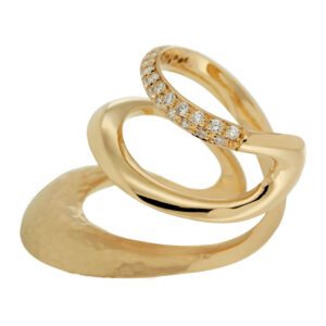 Yellow gold wave ring, side