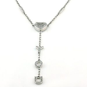 I LOVE YOU DIAMOND NECKLACE IN 18 KARAT WHITE GOLD