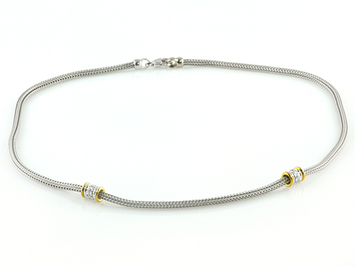 WHITE ROPE NECKLACE WITH DIAMONDS IN 14 KARAT WHITE GOLD