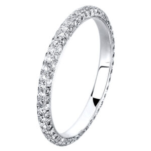 PAVE’ DIAMOND ETERNITY RING IN 18 KARAT WHITE GOLD