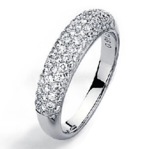 PAVE’ DIAMOND WEDDING BAND IN 18 KARAT WHITE GOLD