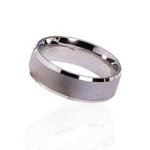 MENS BRUSHED AND POLISHED COMFORT FIT WEDDING RING IN PLATINUM